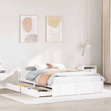 Estructura de cama sin colchón madera de pino blanca 120x200 cm vidaXL (1/5)