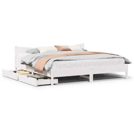 Estructura de cama con cajones madera maciza de pino 200x200 cm vidaXL