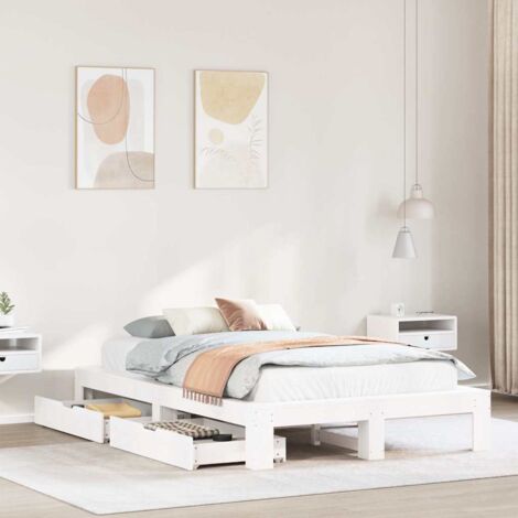 Estructura de cama sin colchón madera de pino blanca 120x200 cm vidaXL (1/5)