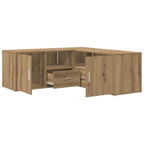 Mueble de esquina madera ingeniería roble artisian 200x40x45 cm vidaXL
