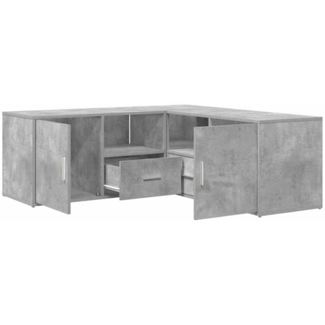 Mueble de esquina madera ingeniería gris hormigón 200x40x45 cm vidaXL