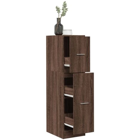 Armario botiquín madera ingeniería marrón roble 30x41x118 cm vidaXL
