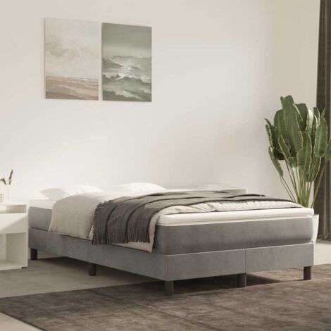 Colchón de muelles ensacados terciopelo gris claro 120x220x20cm vidaXL