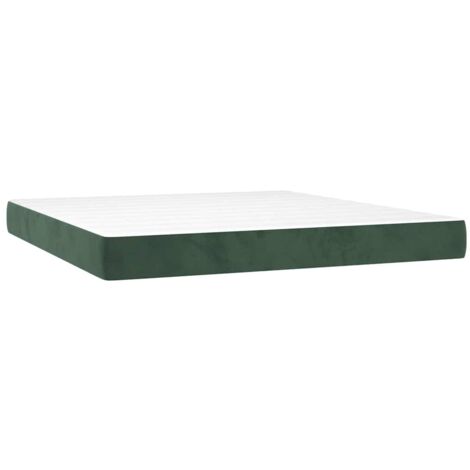 Colchón muelles ensacados terciopelo verde oscuro 160x220x20 cm vidaXL