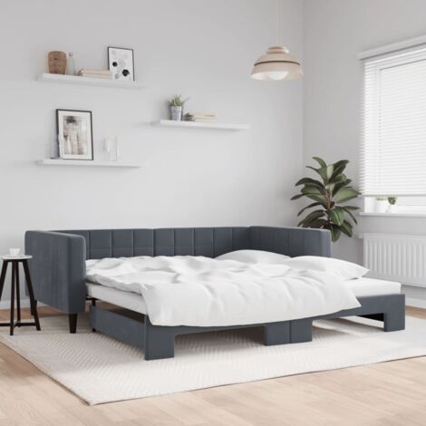 Sofá cama nido terciopelo gris oscuro 100x200 cm vidaXL