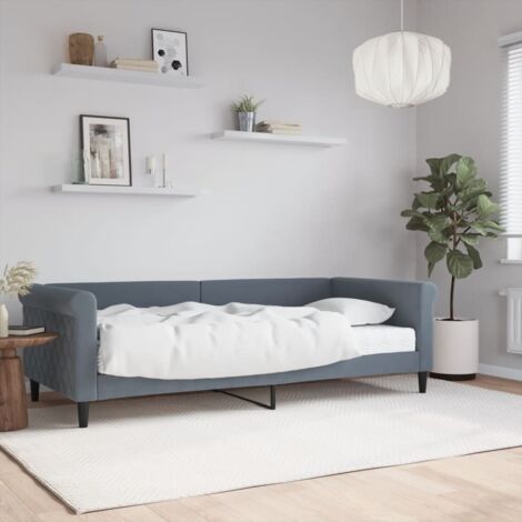 Sofá cama con colchón terciopelo gris oscuro 90x200 cm vidaXL