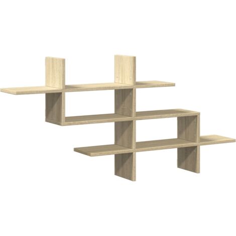 Estante pared madera ingeniería roble Sonoma 124,5x18x60,5 cm vidaXL