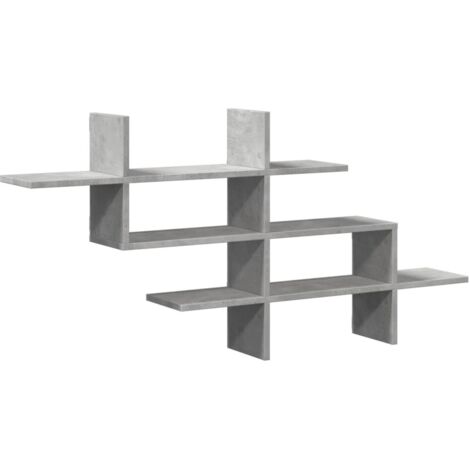 Estante pared madera ingeniería gris hormigón 124,5x18x60,5 cm vidaXL