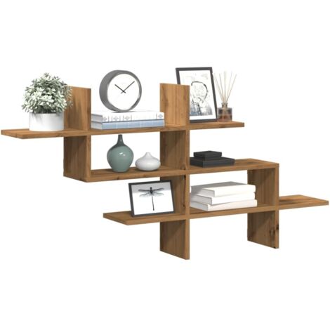 Estante pared madera ingeniería roble artisan 124,5x18x60,5 cm vidaXL