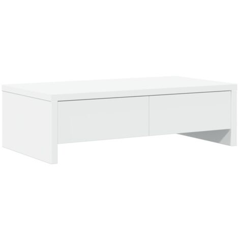 Soporte de monitor cajones madera ingeniería blanco 50x27x15 cm vidaXL (1/6)