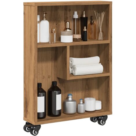 Carrito de almacenaje estrecho madera roble artisian 48x13x68cm vidaXL