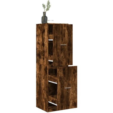 Armario botiquín madera ingeniería roble ahumado 40x41x144,5 cm vidaXL (1/5)