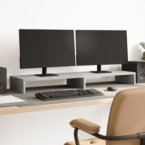 Soporte de pantalla madera ingeniería gris hormigón 100x27x10cm vidaXL