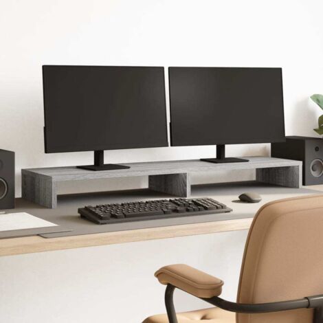Soporte de pantalla madera ingeniería gris Sonoma 100x27x10 cm vidaXL