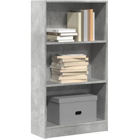 Estantería de madera de ingeniería gris hormigón 60x24x109 cm vidaXL