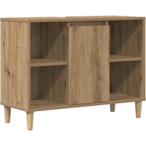 Mueble de baño madera de ingeniería roble artisian 80x33x60 cm vidaXL