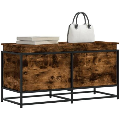 Caja de almacenaje con tapa madera roble ahumado 100x40x51,5 cm vidaXL