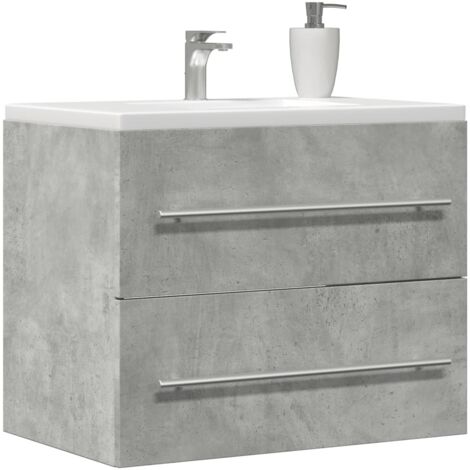 Armario para lavabo aglomerado gris hormigón 60x38,5x48 cm vidaXL