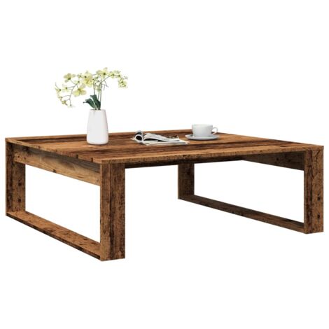 Mesa de centro madera de ingeniería envejecida 100x100x35 cm vidaXL