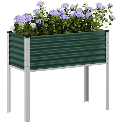 Jardinera de jardín verde 100x45x90 cm acero vidaXL