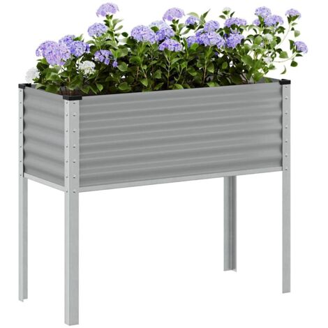 Jardinera de acero gris 100x45x90 cm vidaXL