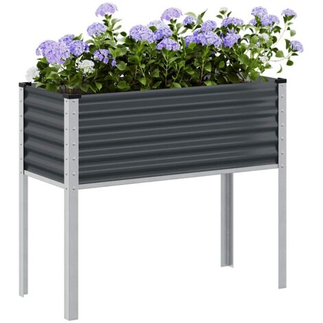 Jardinera de acero antracita 100x45x90 cm vidaXL
