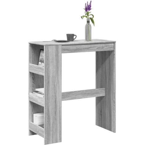 Mesa alta bar con estantes madera gris Sonoma 90x47,5x103,5 cm vidaXL