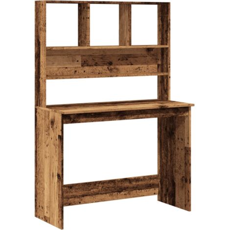 Escritorio estantes madera ingeniería envejecida 102x45x148 cm vidaXL