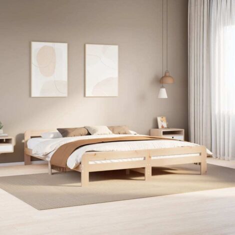 Estructura de cama sin colchón madera maciza de pino 200x200 cm vidaXL (1/5)