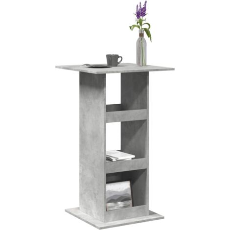 Mesa alta bar con almacenaje madera gris hormigón 60x60x102 cm vidaXL