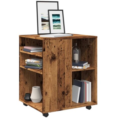 Armario con ruedas madera de ingeniería envejecida 60x53x72 cm vidaXL