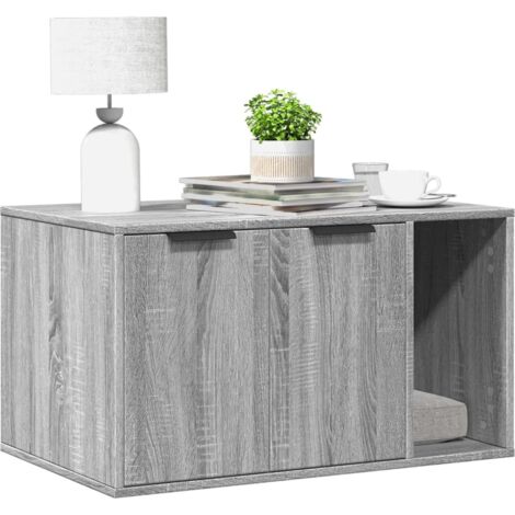 Mueble arenero para gatos madera gris Sonoma 80x50x45 cm vidaXL