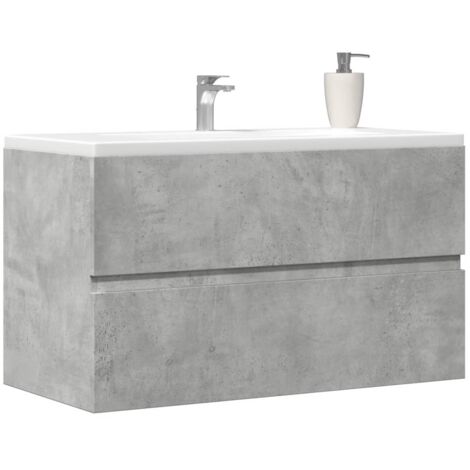 Armario pared baño madera ingeniería gris hormigón 80x38,5x45cm vidaXL