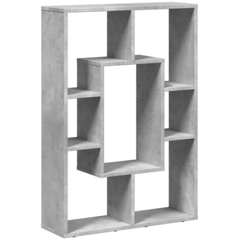 Estantería de madera de ingeniería gris hormigón 63x20x90 cm vidaXL