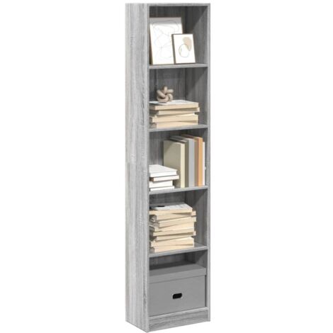 Estantería de madera de ingeniería gris Sonoma 40x24x176 cm vidaXL