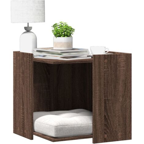 Mueble arenero para gatos madera marrón roble 53x53x51 cm vidaXL