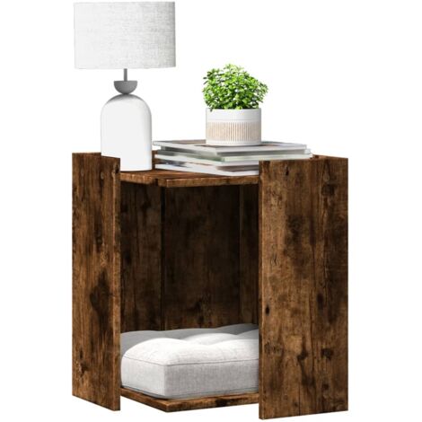 Mueble arenero para gatos madera roble ahumado 42x42x51 cm vidaXL