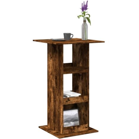 Mesa alta bar con almacenaje madera roble ahumado 60x60x102 cm vidaXL