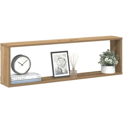 Estantes cubo de pared 4 uds madera roble artisan 100x15x30 cm vidaXL (1/5)