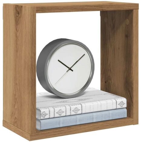 Estantes cubo de pared 4 uds madera roble artisan 30x15x30 cm vidaXL (1/5)