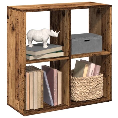 Librería divisor madera ingeniería envejecida 69,5x29x69,5 cm vidaXL