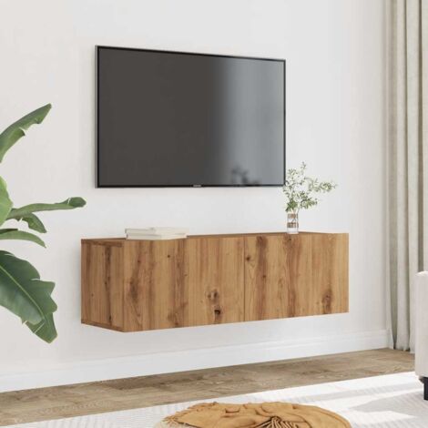 Muebles para TV de pared 2 uds roble artesanal 100x30x30 cm vidaXL