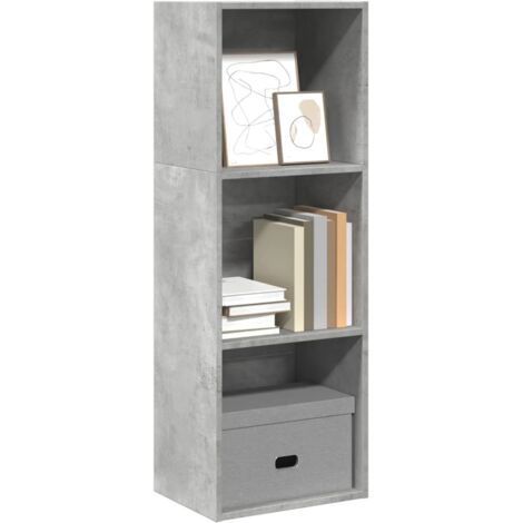 Estantería de madera de ingeniería gris hormigón 40x30x114 cm vidaXL