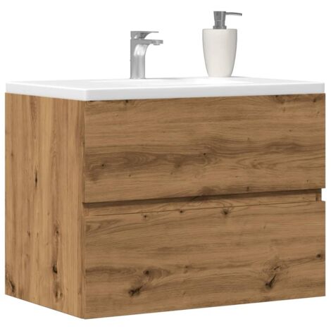 Mueble de baño madera de ingeniería roble artisan 60x38,5x45 cm vidaXL