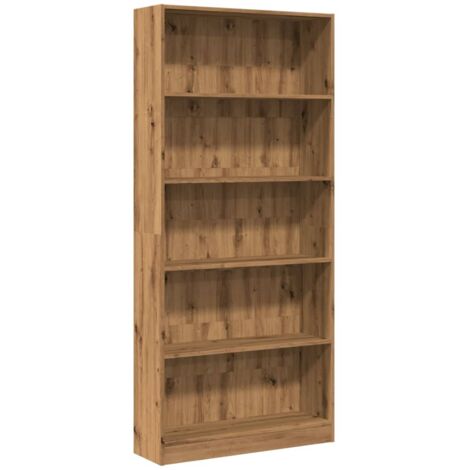 Estantería de madera de ingeniería roble artesanal 80x24x176 cm vidaXL