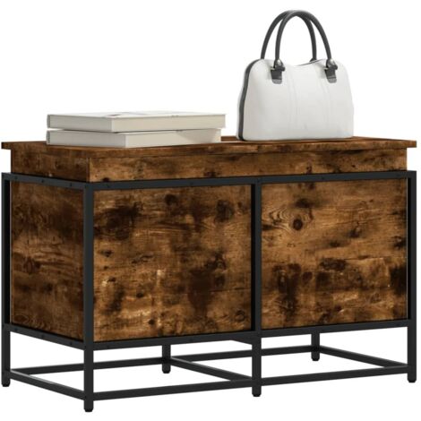 Caja de almacenaje con tapa madera roble ahumado 80x40x51,5 cm vidaXL
