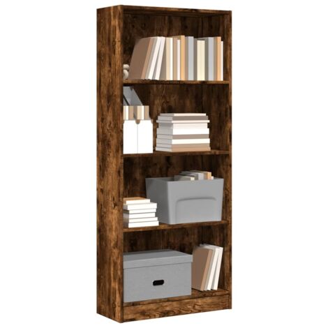 Estantería madera de ingeniería roble ahumado 60x24x143 cm vidaXL