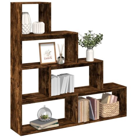 Librería divisora 4 niveles roble ahumado 143,5x29x143,5 cm vidaXL