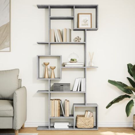 Estantería madera contrachapada gris hormigón 92x29x188 cm vidaXL