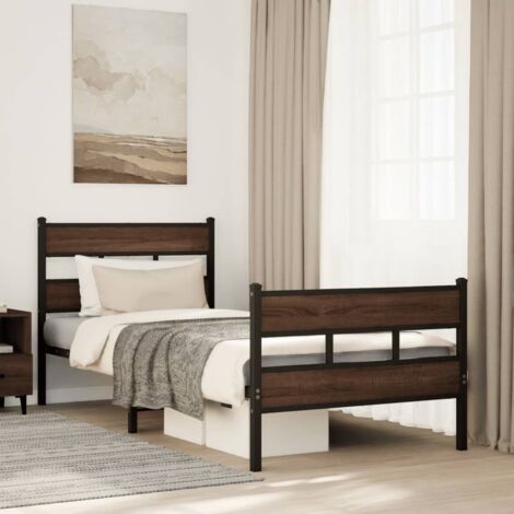Estructura de cama con cabecero y pie sin colchón 107x203cm vidaXL (1/5)
